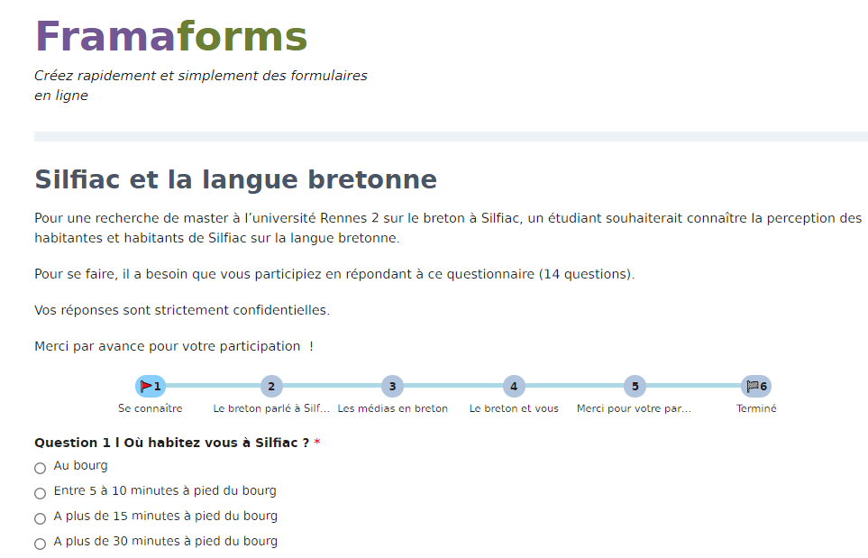 Questionnaire langue bretonne