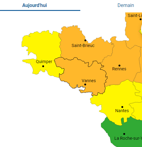Morbihan en vigilance orange